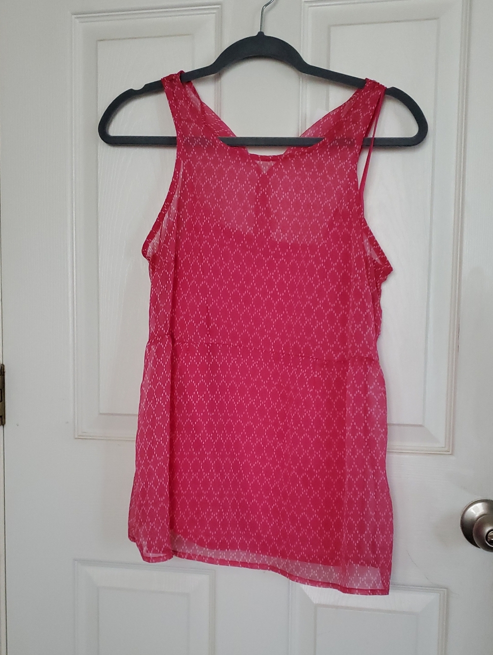 Old Navy Pink Sheer Diamond-Print Sleeveless Camisole